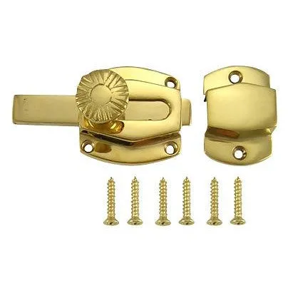 1 1/2 Inch Plain Cabinet Latch (Polished Brass Finish)