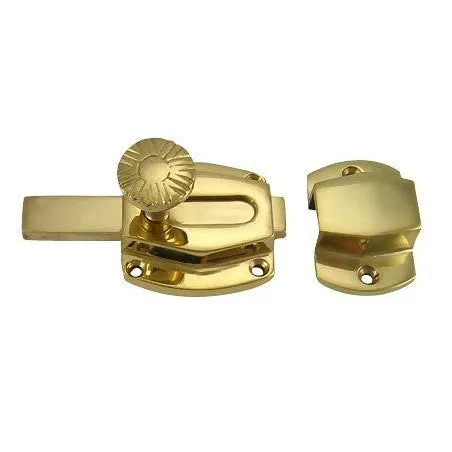 1 1/2 Inch Plain Cabinet Latch (Polished Brass Finish)