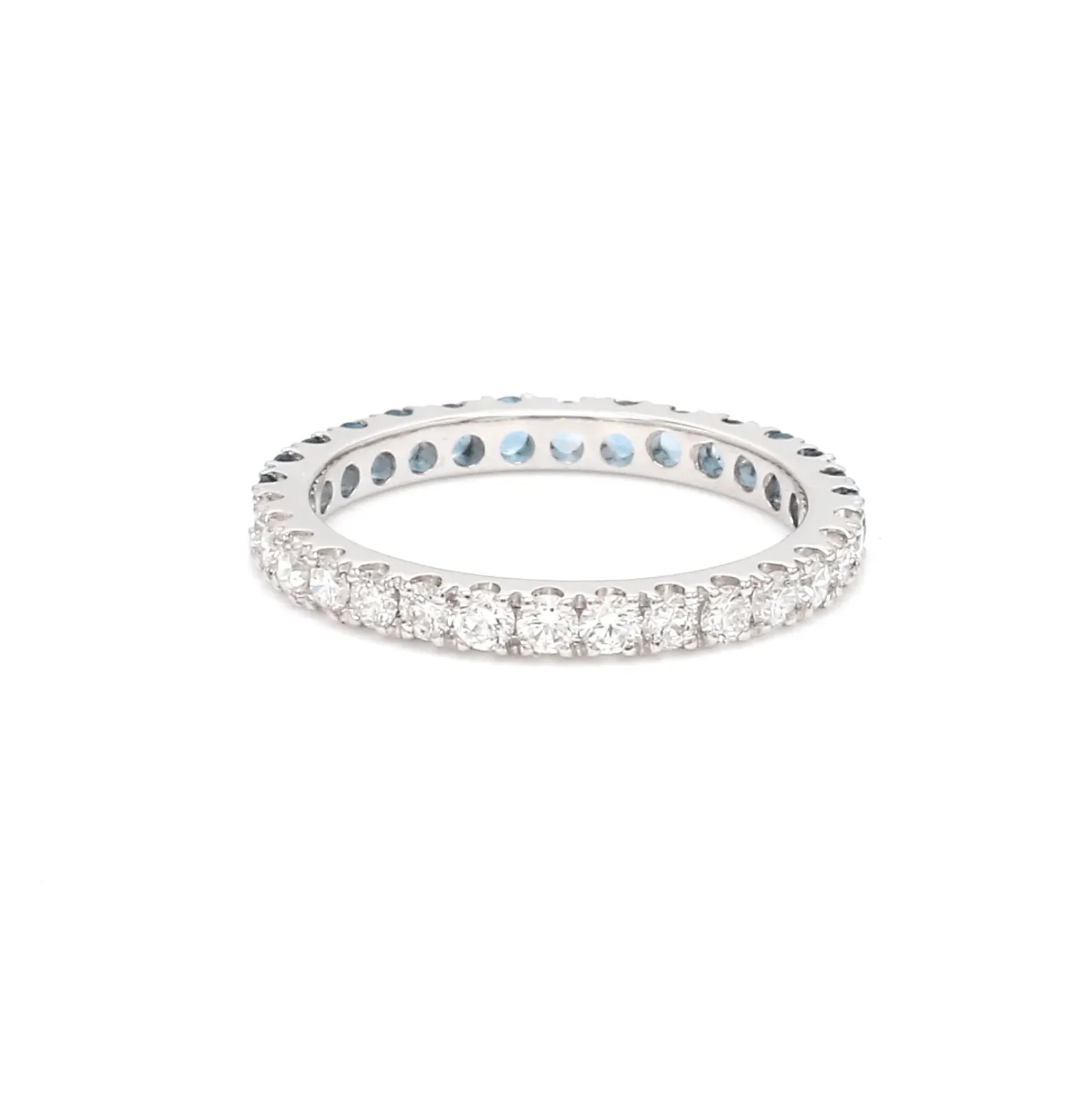 14K & 18K Ombre Blue Topaz & Diamond Eternity Ring