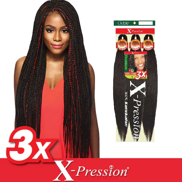 5 PACK OFFER X-PRESSION PRE-STRETCHED BRAIDS 3X 52" 1B