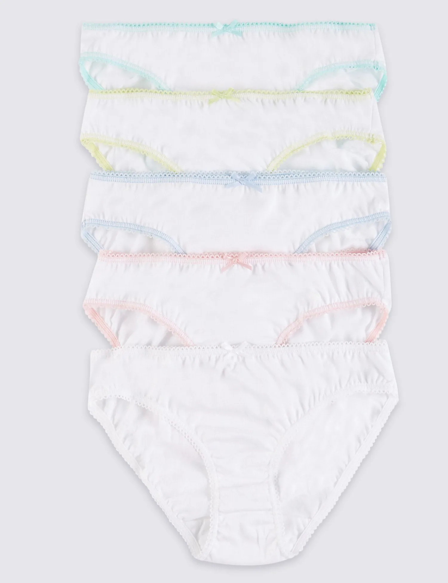 5 Pack Pure Cotton Bikini Knickers