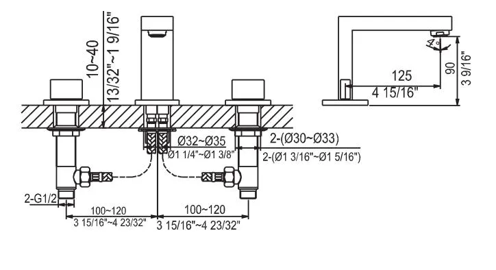 ALFI brand AB1322 Modern Widespread Bathroom Faucet