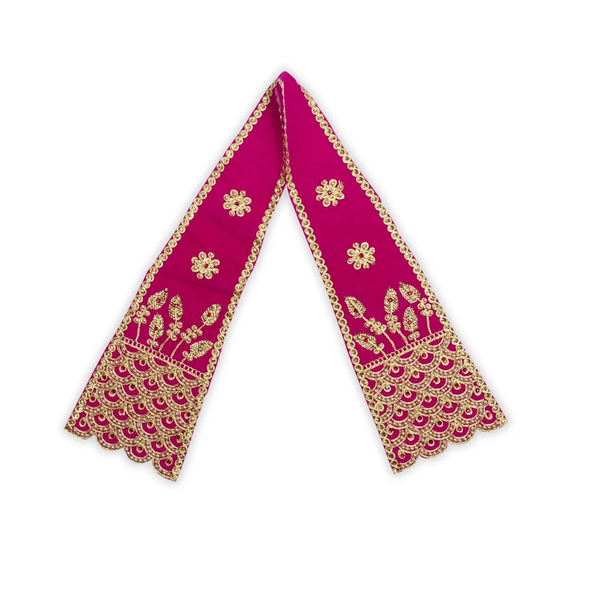 Angavastram - 42 Inches | Beads & Jari Designed Towel/ Velvet Thundu for Deity/ 55 Gms/ Assorted Colours