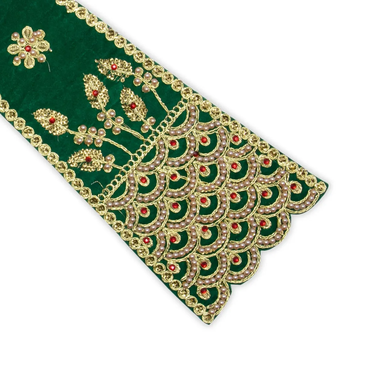 Angavastram - 42 Inches | Beads & Jari Designed Towel/ Velvet Thundu for Deity/ 55 Gms/ Assorted Colours