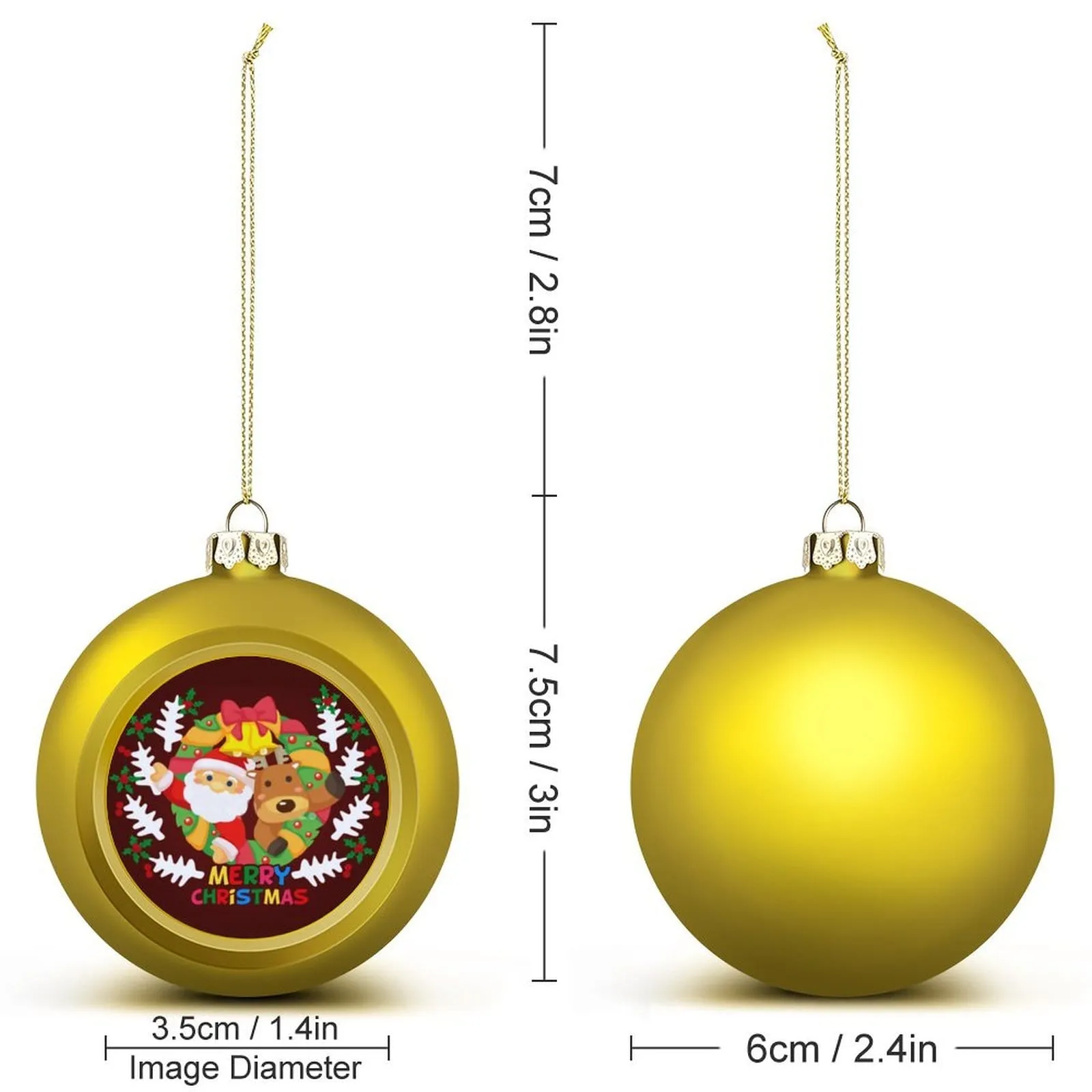 Christmas Balls Santa Claus Ornaments Xmas Tree Decorations