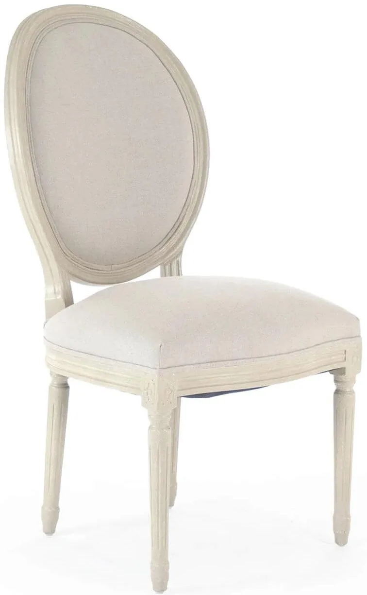 Cream Round Back Medallion Side Chairs