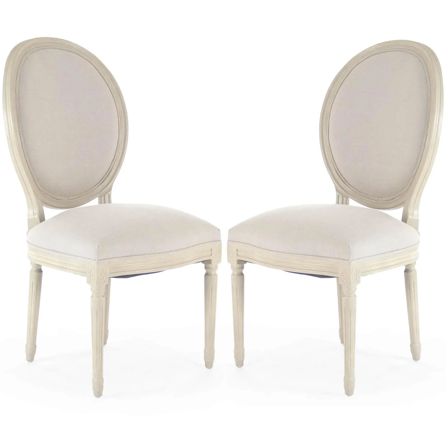 Cream Round Back Medallion Side Chairs