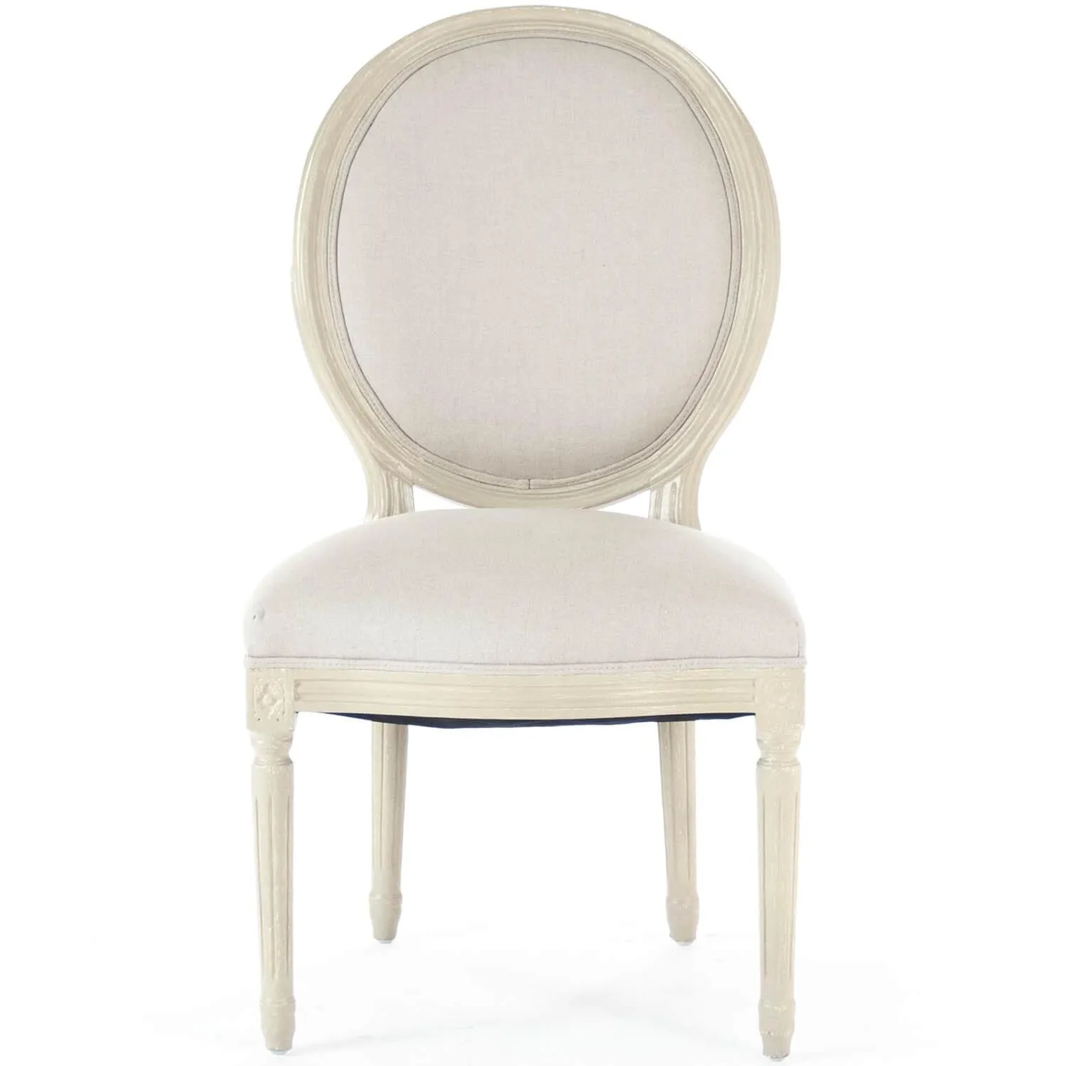 Cream Round Back Medallion Side Chairs