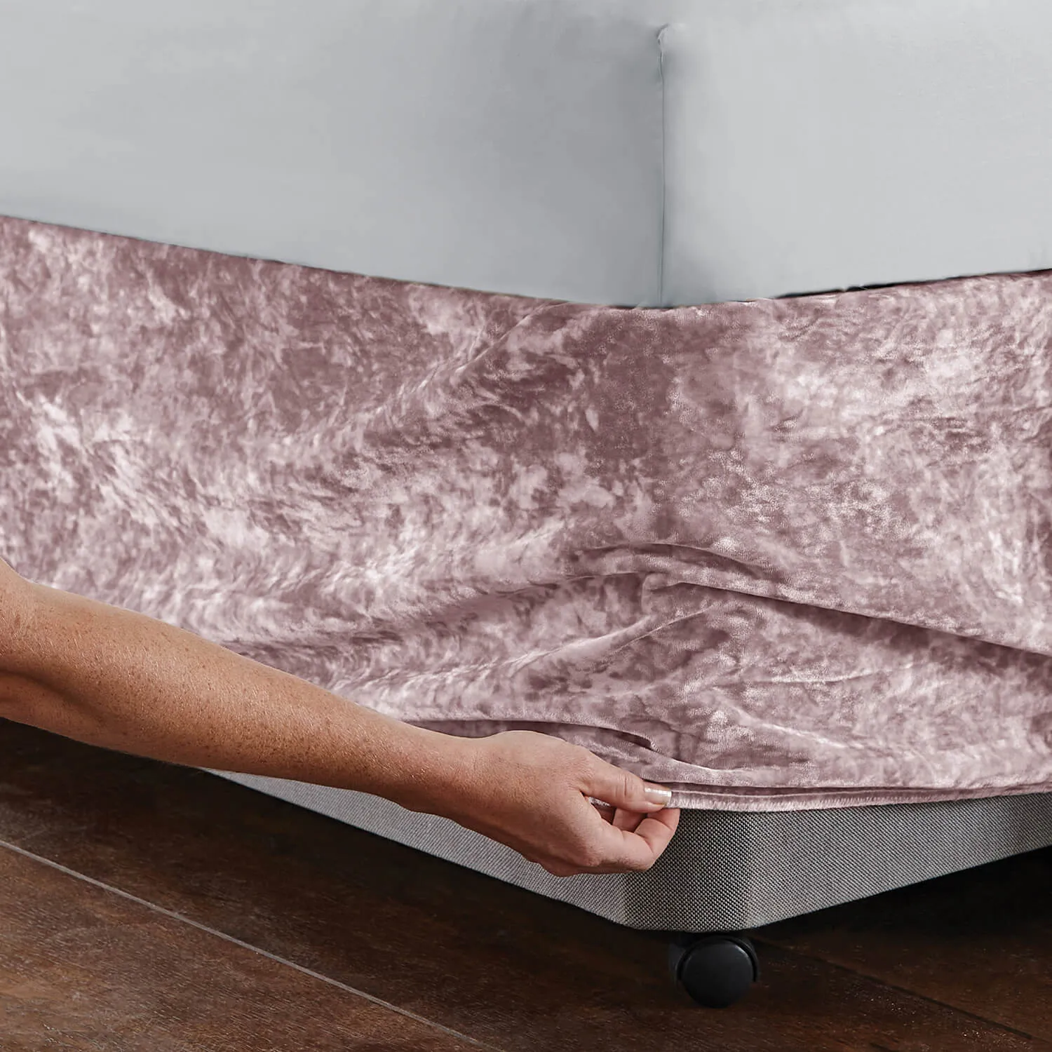 Crushed Velvet Divan Base Wrap - Blush