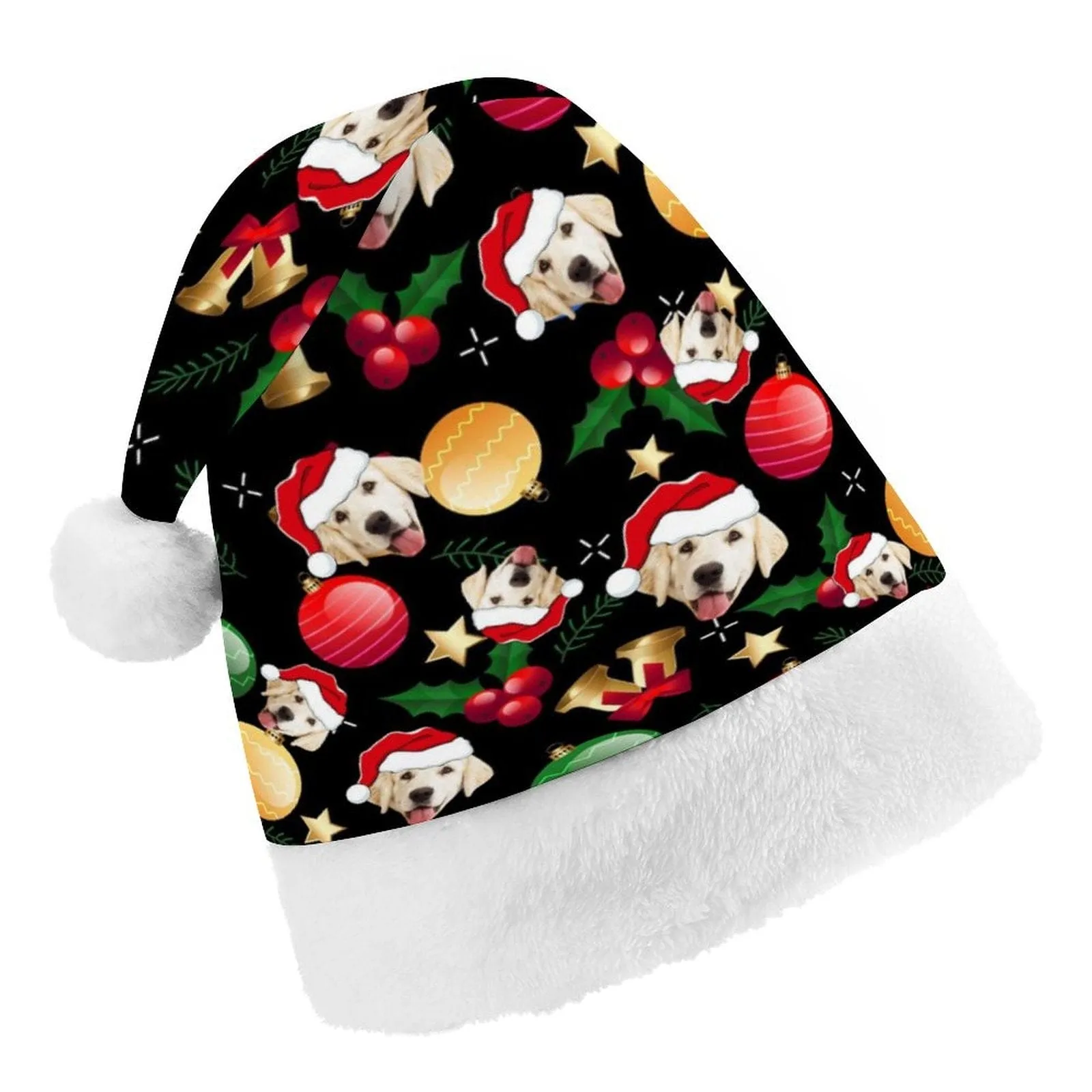 Custom Pet Dog Face Merry Christmas Gift Christmas Hat