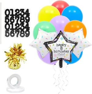 Customizable Happy Birthday Foil Star and Latex Balloons for Party Decor (43 Pieces)