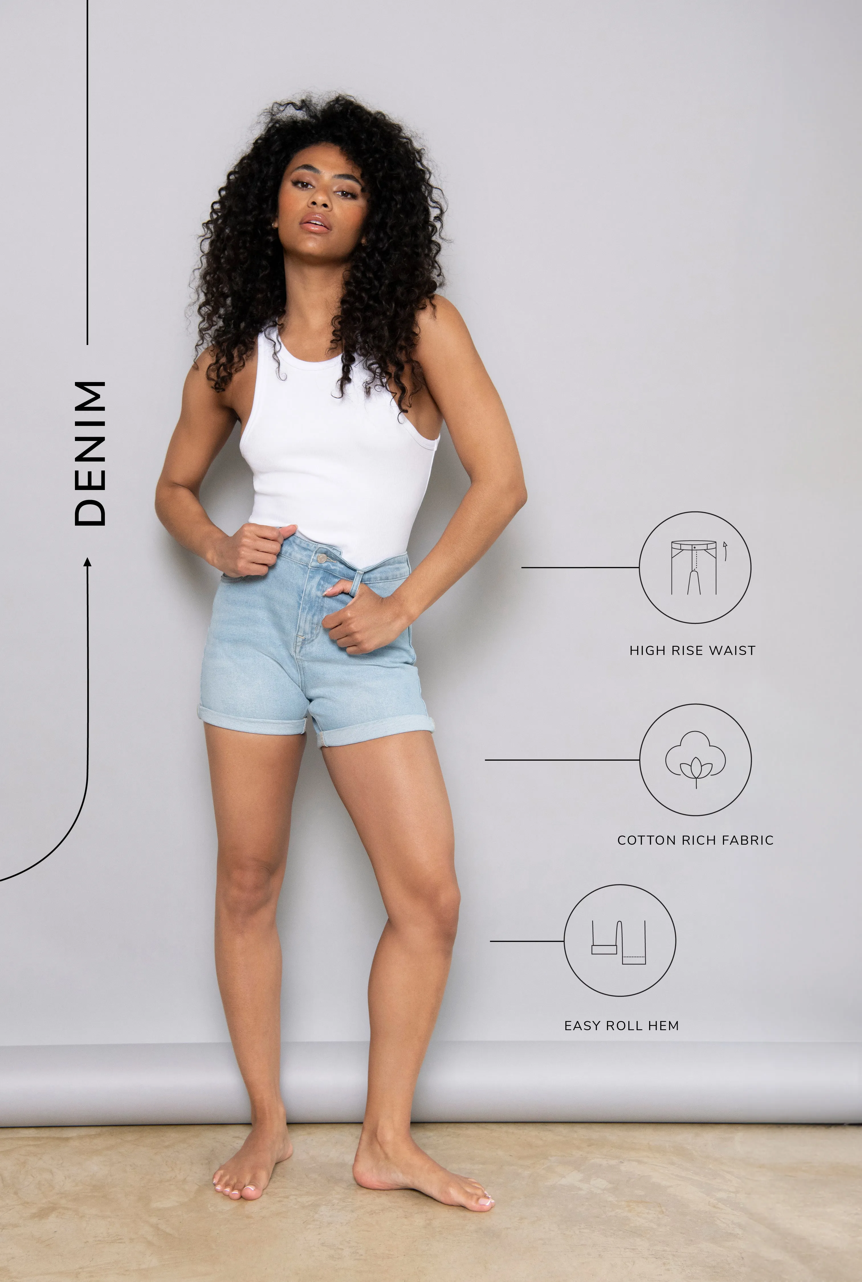 Everyday Denim Shorts - Light Blue