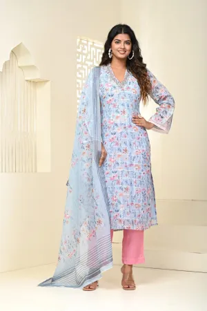 Firozi Printed Dupatta Set: A Symphony of Elegance and Comfort