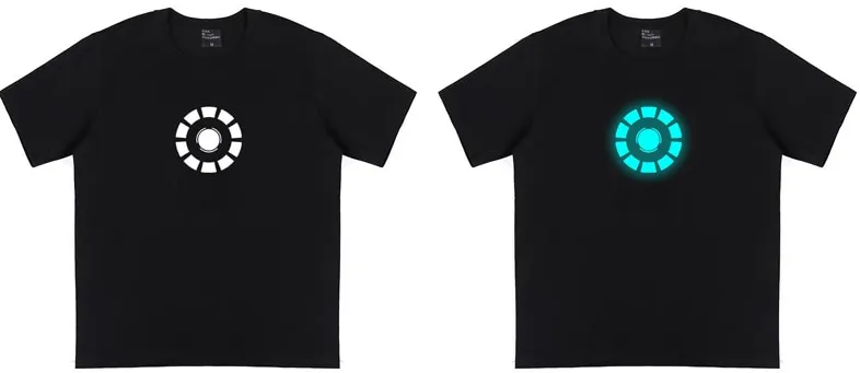 Glow in Dark IRON MAN Reactor Casual T-Shirt