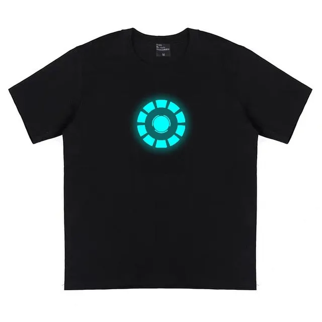 Glow in Dark IRON MAN Reactor Casual T-Shirt