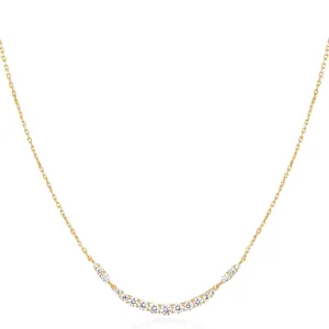 Gold Arc Pave Necklace