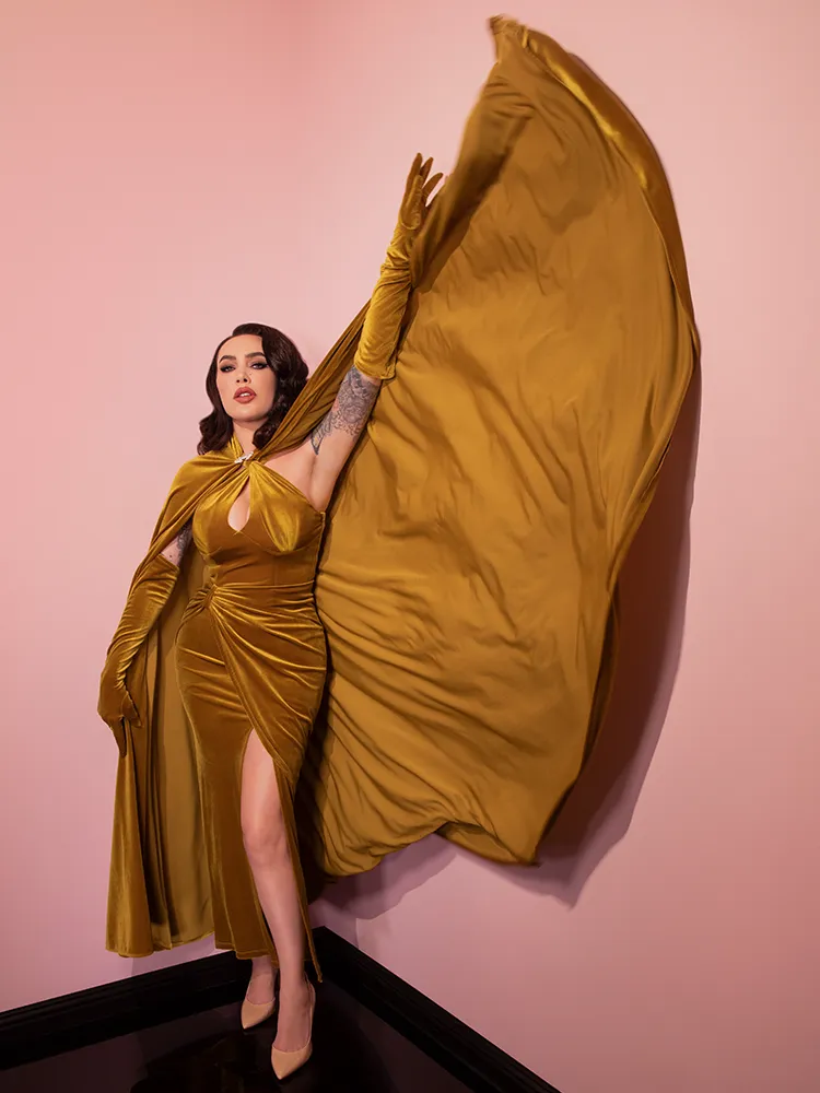 Golden Era Cape in Gold Velvet - Vixen by Micheline Pitt