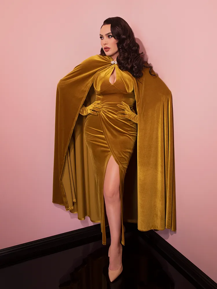 Golden Era Cape in Gold Velvet - Vixen by Micheline Pitt