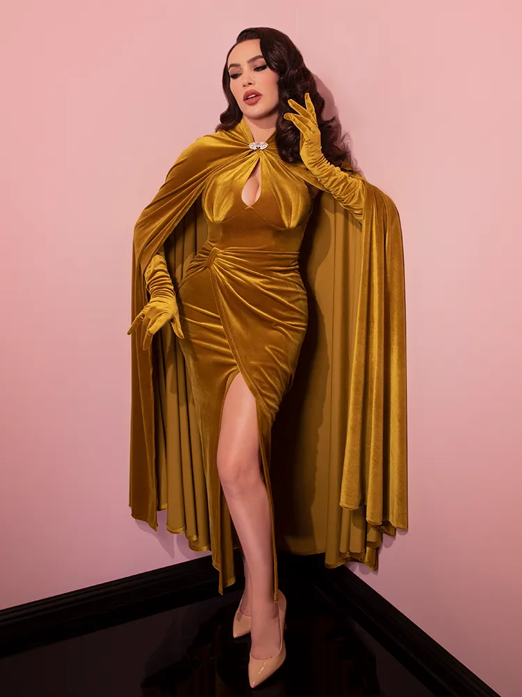 Golden Era Cape in Gold Velvet - Vixen by Micheline Pitt