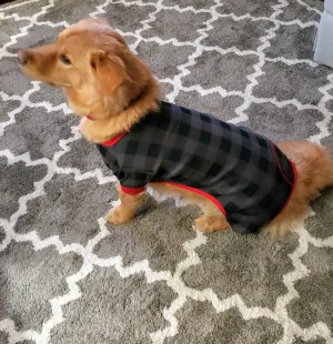 Gray Plaid Dog Flapjacks (Pajamas) - Lazy One