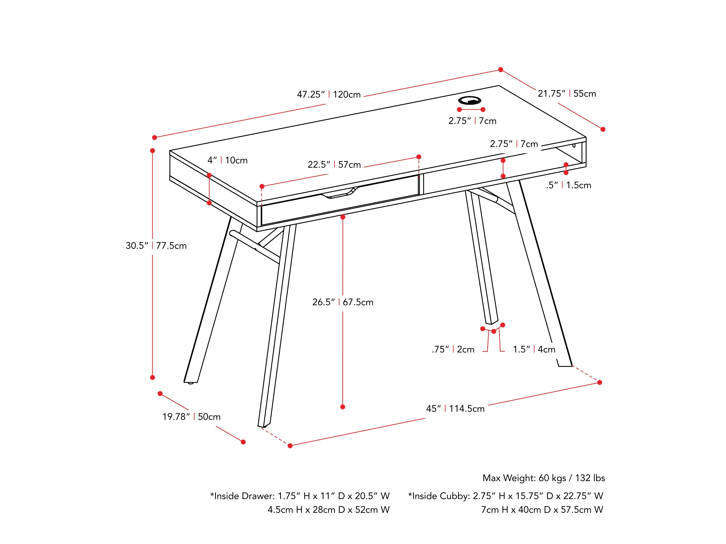 Grey Natural Wood Desk