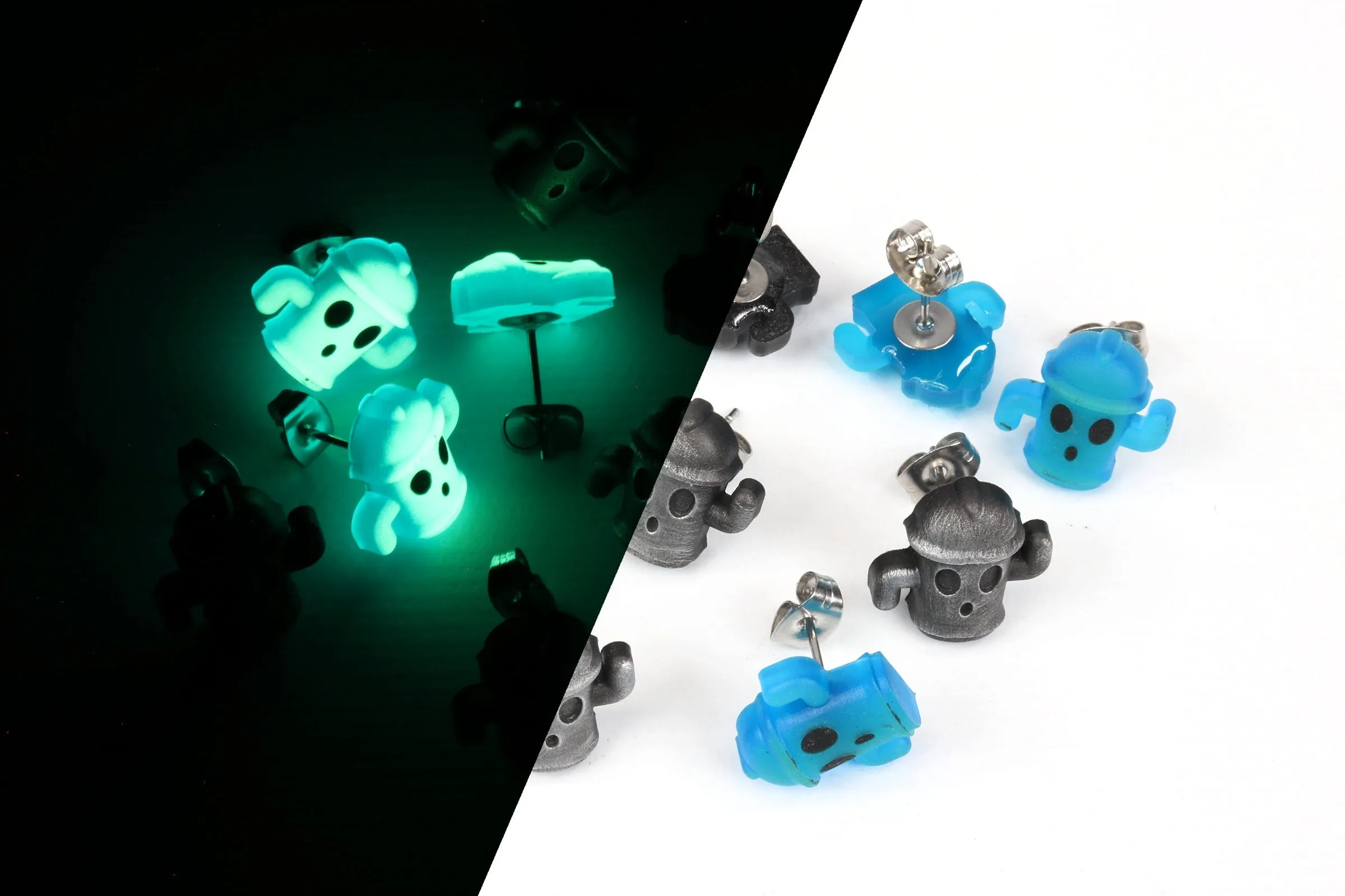 Gyroid Glow in the Dark Earrings - Animal Crossing  New Horizons