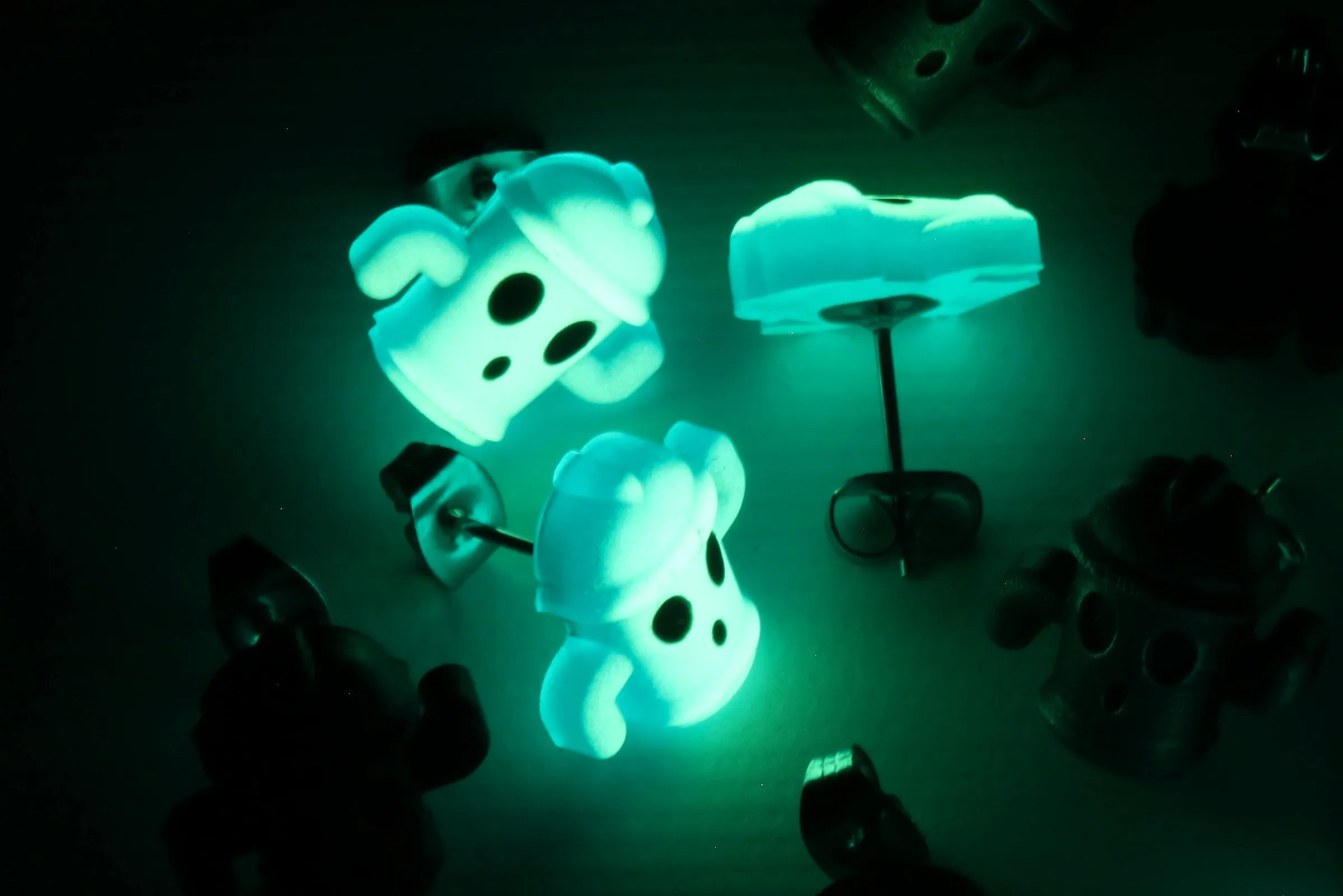 Gyroid Glow in the Dark Earrings - Animal Crossing  New Horizons