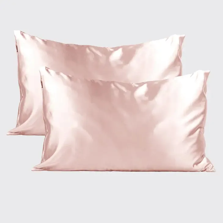 Holiday Satin Pillowcase 2pc Set - Blush