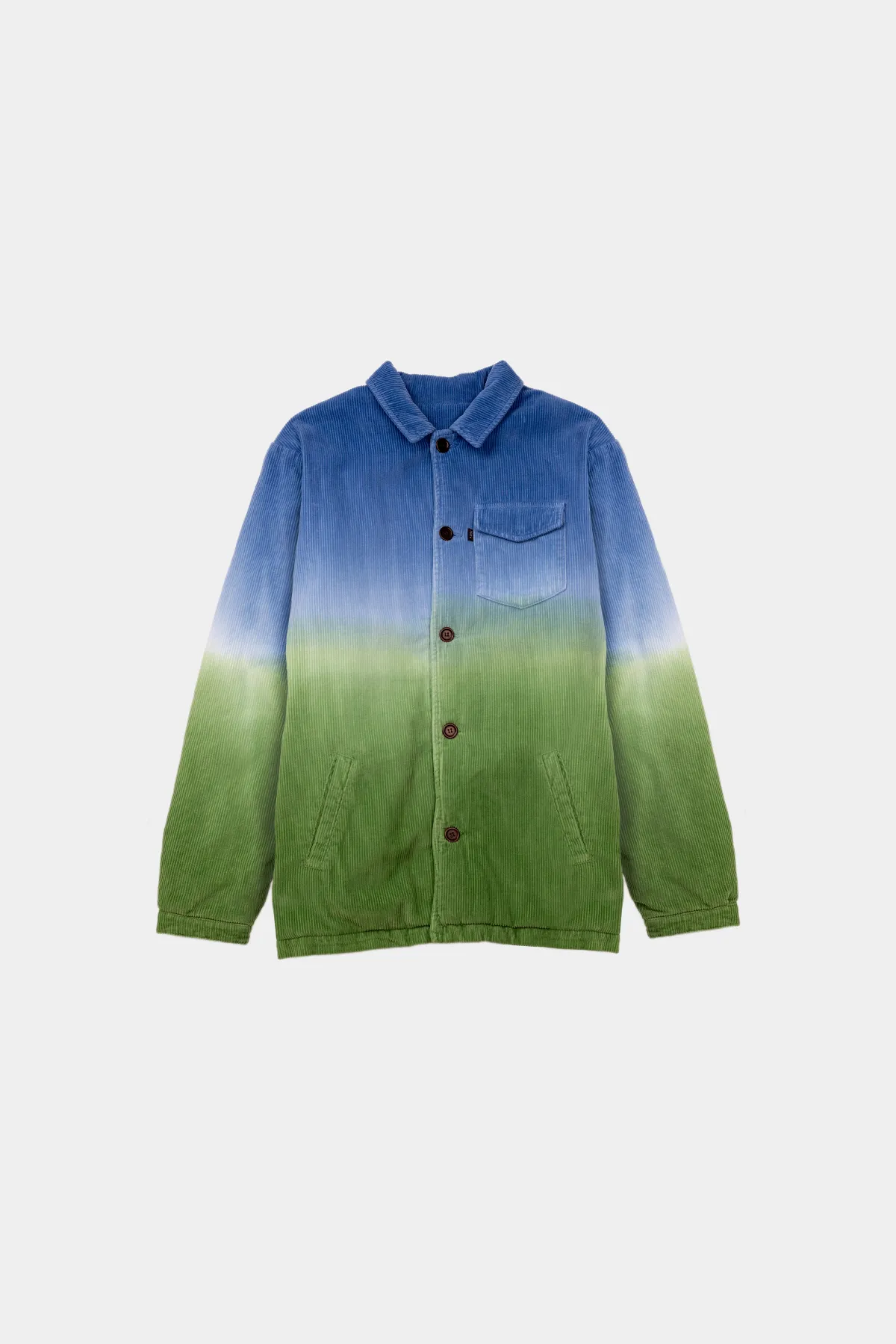 JACKET CORDUROY GRADIENT TURTLE GREEN & STEEL BLUE