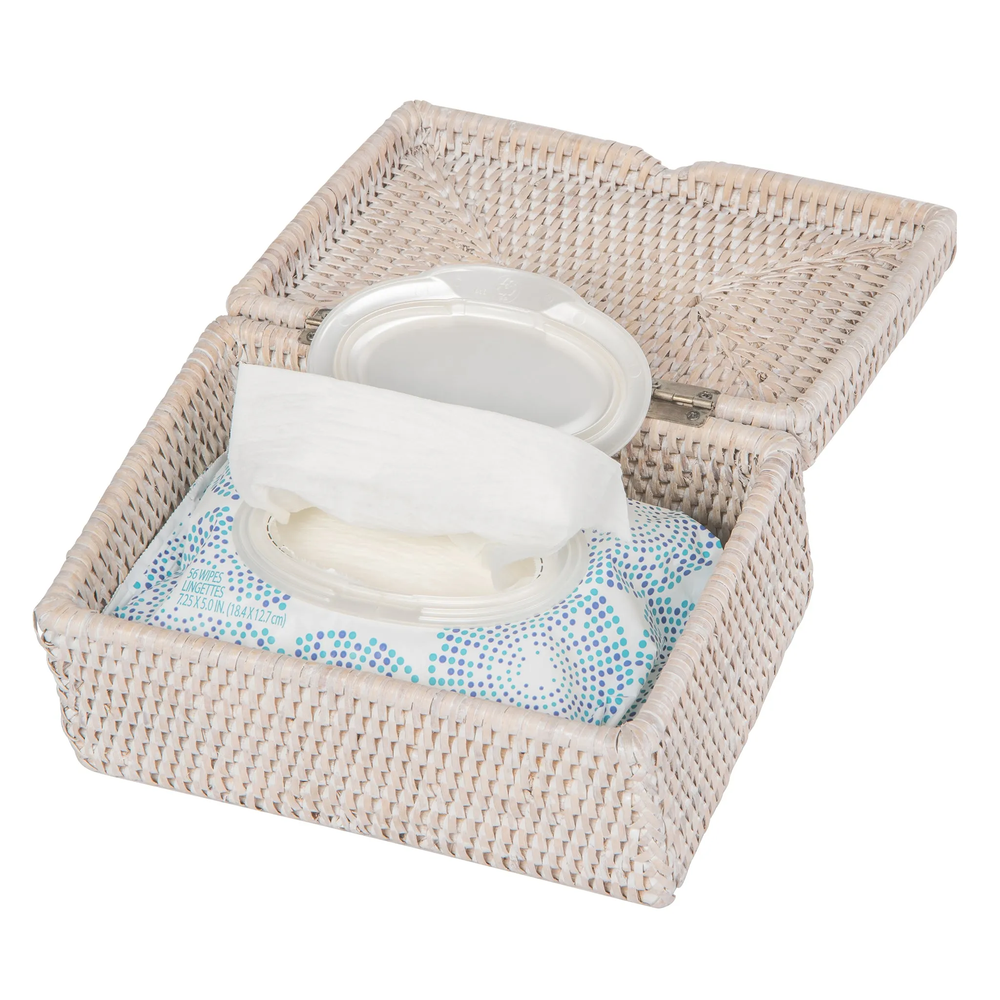 La Jolla Rattan Storage Box for Wet Wipes, Jewelery and More