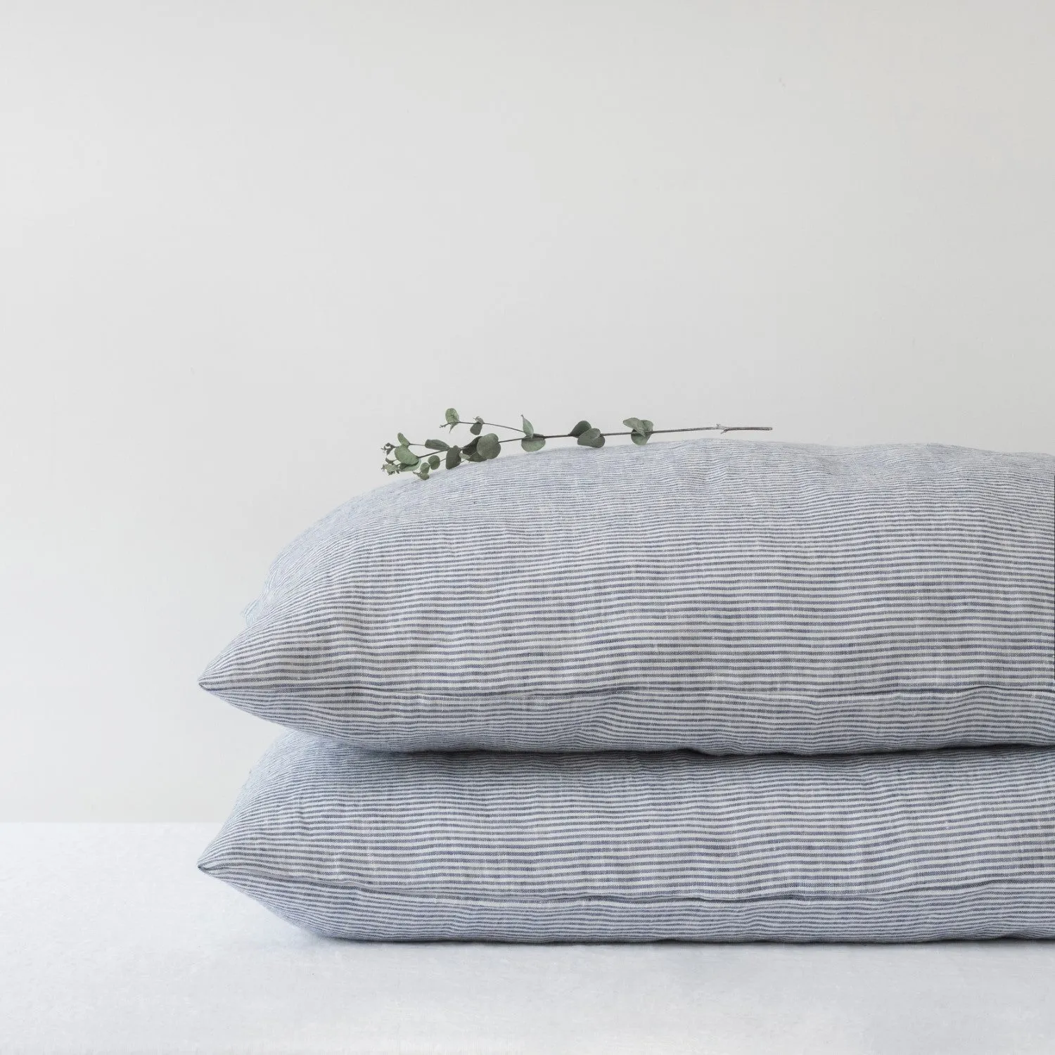 Limited Edition Blue Stripes Linen Pillowcase