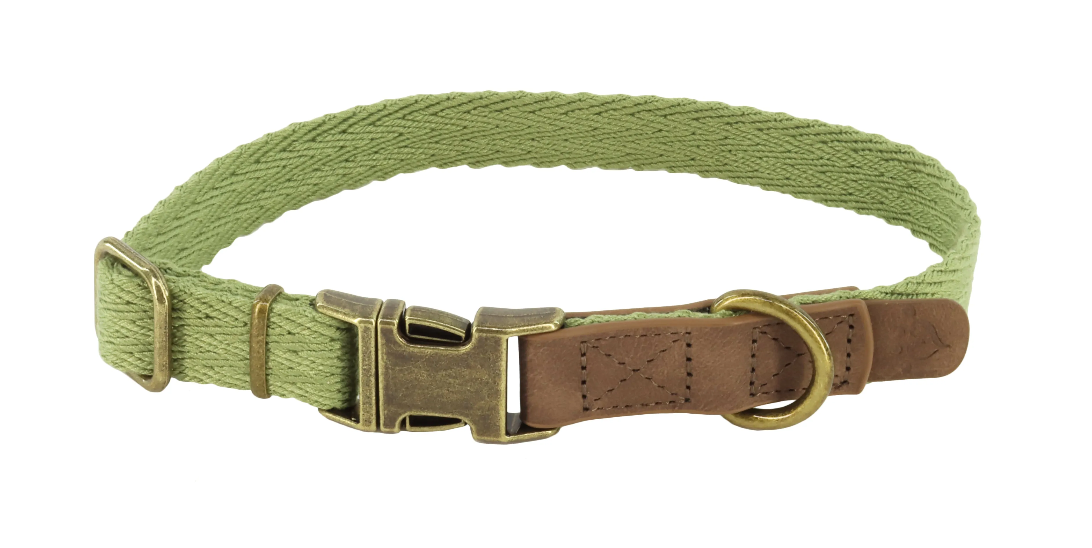 MuttNation Fueled by Miranda Lambert Woven Dog Collar Sage 3/4 X 12-18