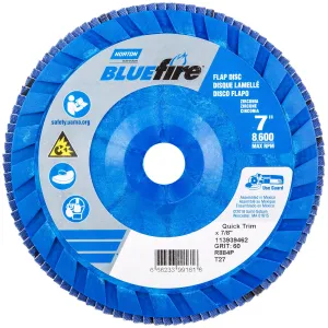 Norton 7 x 7/8 In. BlueFire Plastic Flat Flap Disc T27 P60 Grit R884P ZA 10 Count