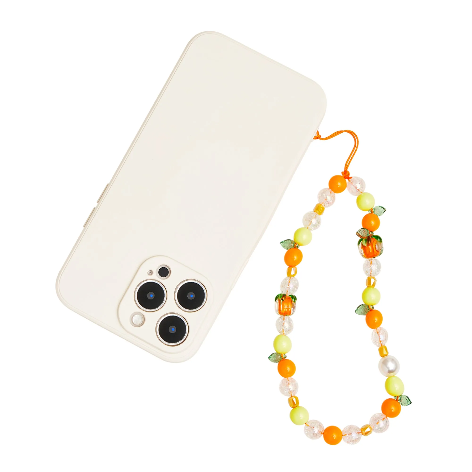 Orange Beaded Phone Charm