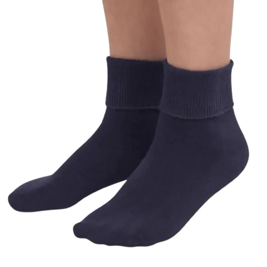 Plain Seamless Turn Cuff Sock (More Colors Available)