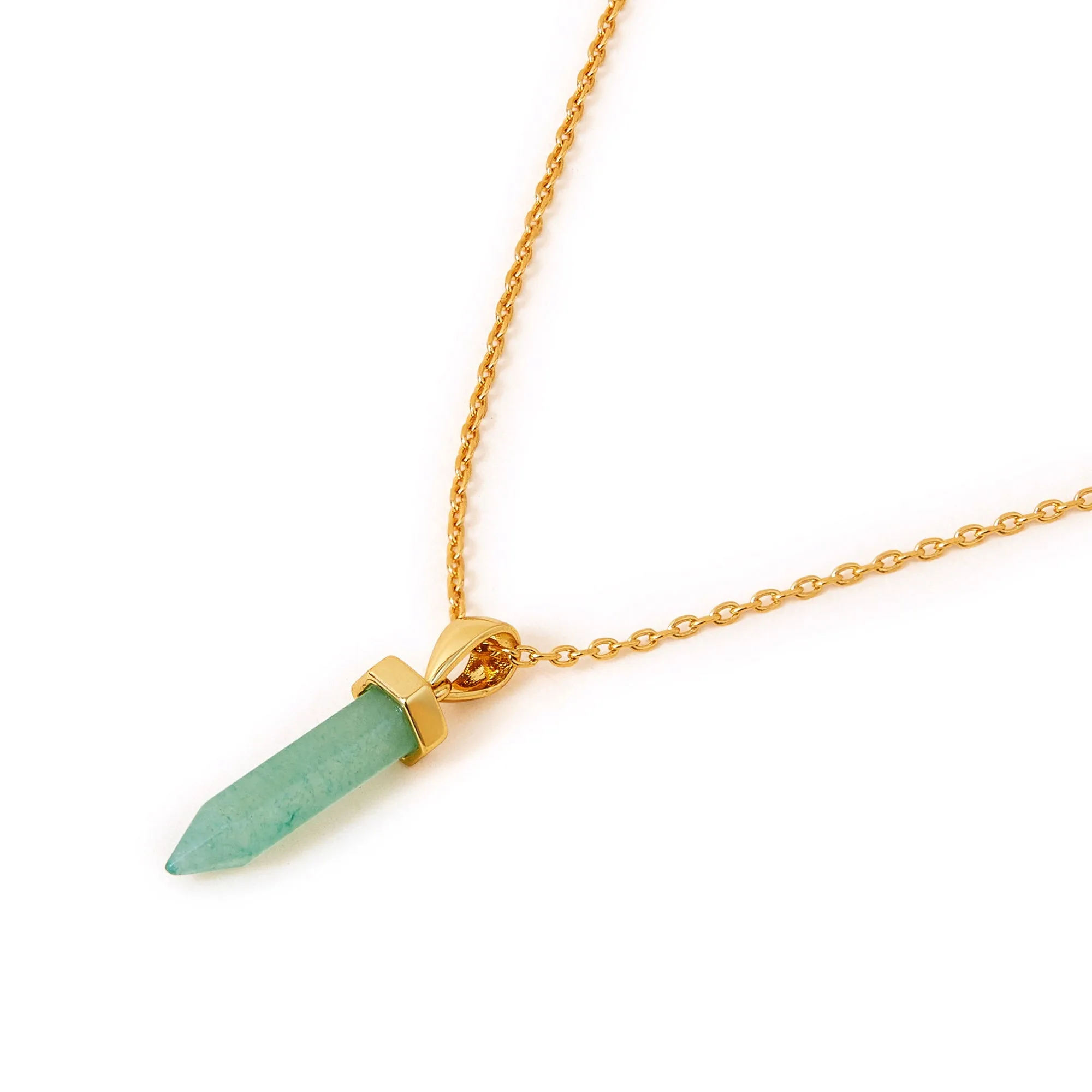 Real Gold Plated Z Aventurine Shard Necklace