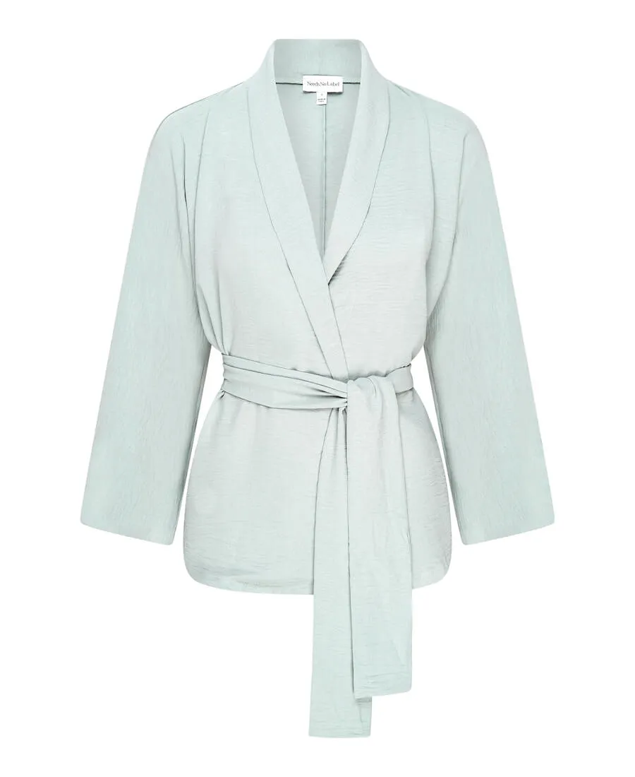 Sage Green Soft Belted Jacket