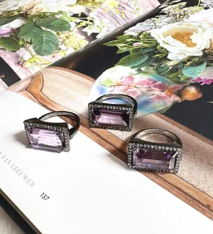 SALE | Pave Diamond and Amethyst Ring