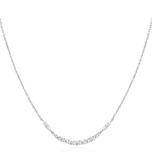 Silver Arc Pave Necklace