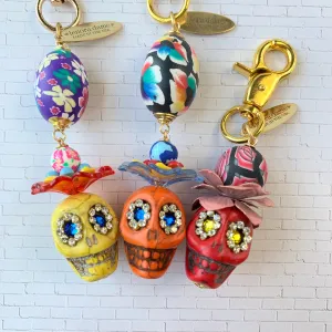 Sugar Skull Purse Charm - Choice of 3 Colors