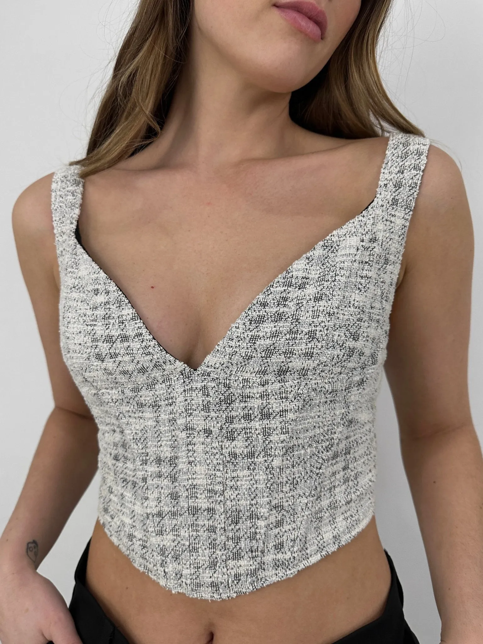 Sweetheart Textured Corset Top