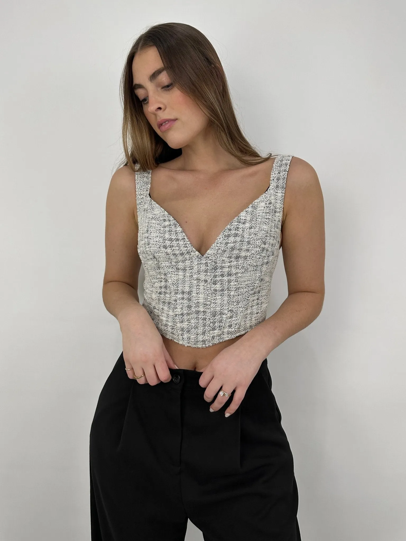 Sweetheart Textured Corset Top