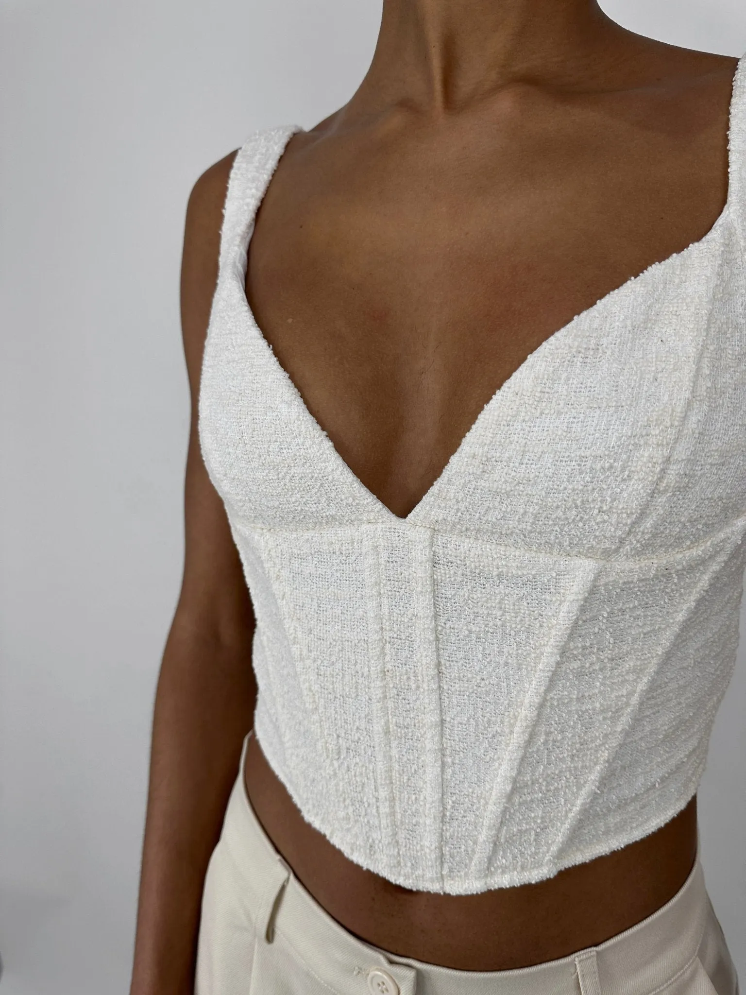 Sweetheart Textured Corset Top