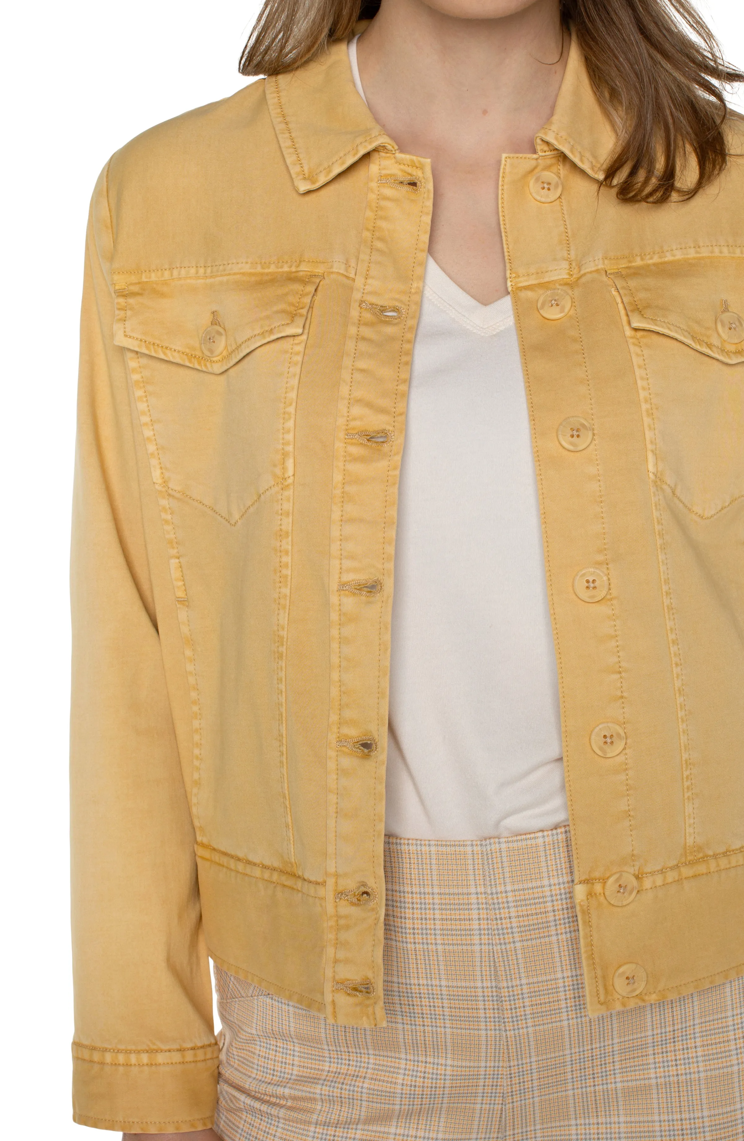 TRUCKER JACKET WITH ELASTIC WAISTBAND