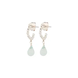 Vama | Gloria earrings | Metal-Sterling Silver | Stone-Aqua Chalcedony | Finish-Shiny