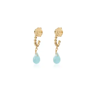 Vama | Gloria earrings | Metal-Sterling Silver | Stone-Aqua Chalcedony | Finish-Shiny