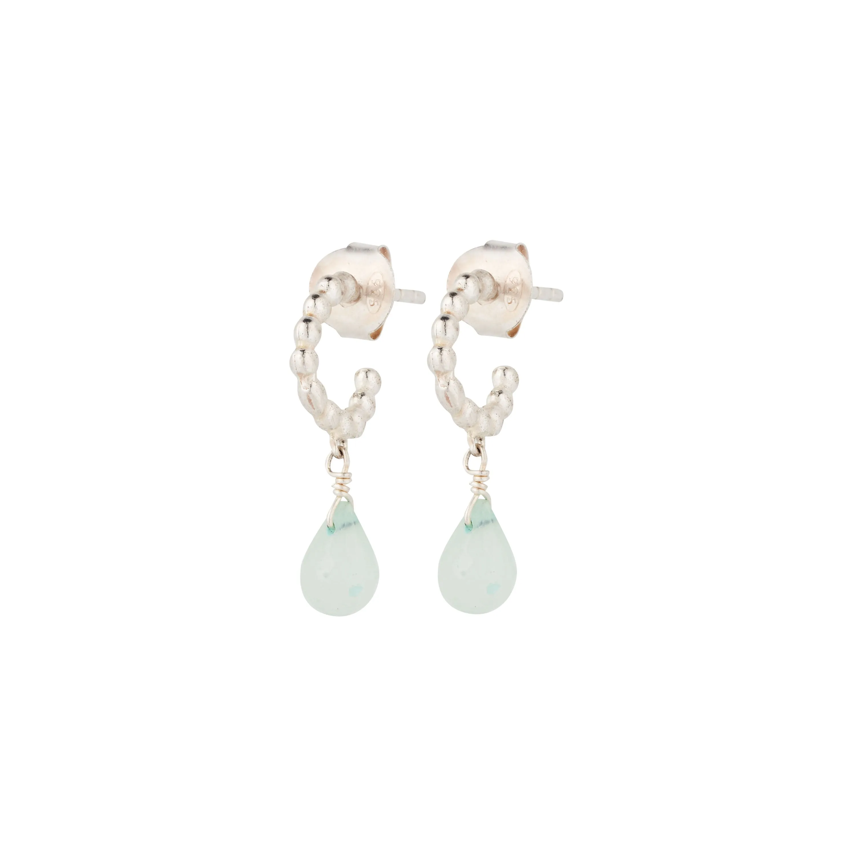 Vama | Gloria earrings | Metal-Sterling Silver | Stone-Aqua Chalcedony | Finish-Shiny